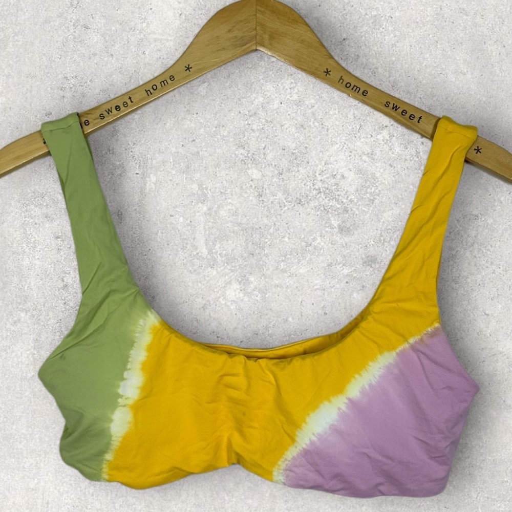 NEW Anthropologie L*Space Lizzie Tie‎ Dye Bikini Top Size XL Groovy Square Neck - Picture 10 of 10